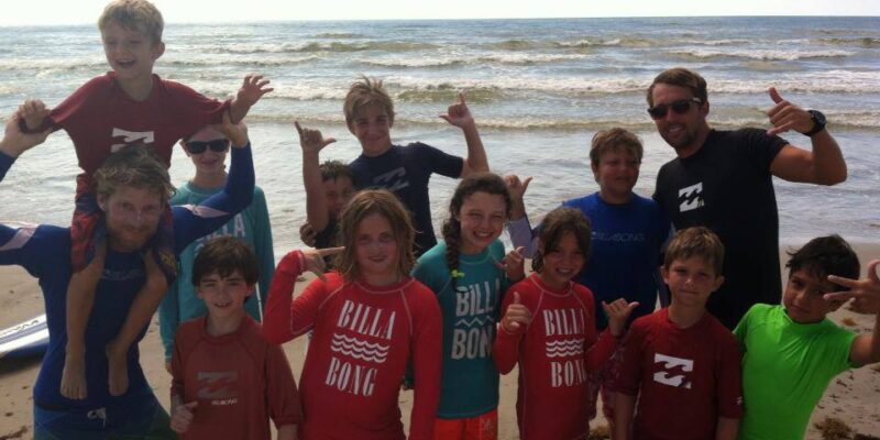 group surf lessons texas